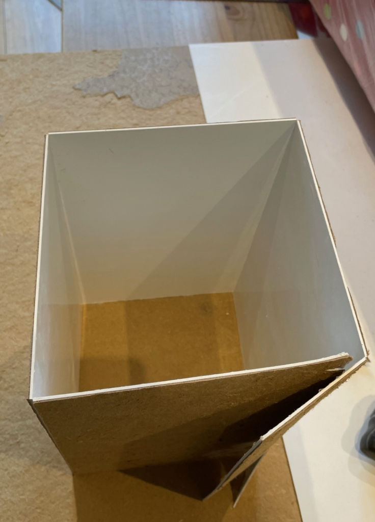 uPVC Box made from a sheet of uPVC, 170mm square and 280mm deep